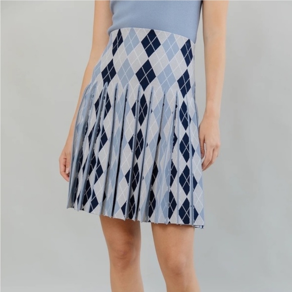 Apparallel Infinity Argyle Plaid Skirt Medium New